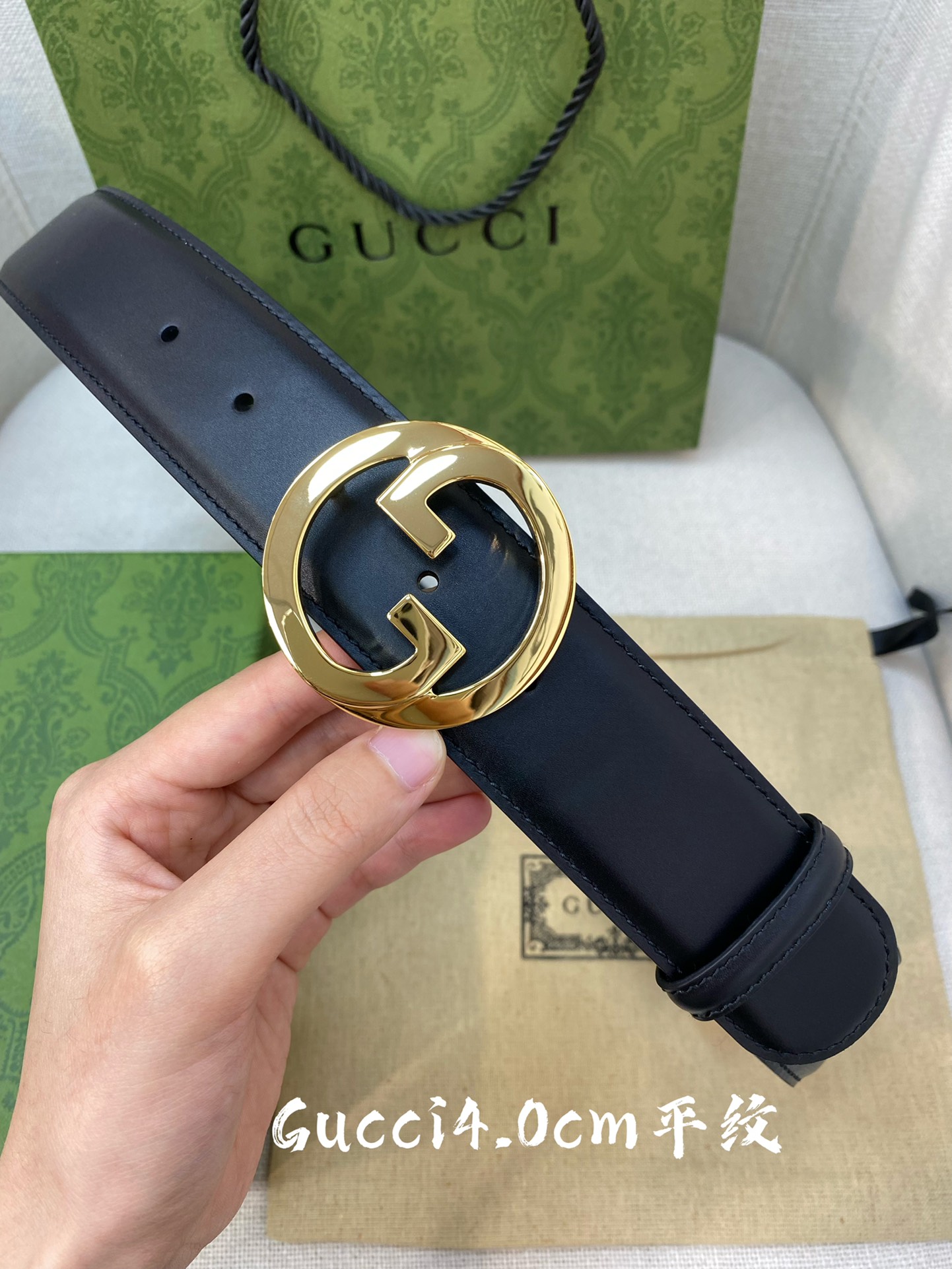 [TOP] GUCCI Men's Leather Belt G Buckle - 4 Colour