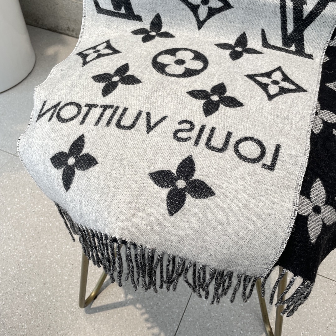 [TOP] Louis Vuitton LV Monogram Cashmere Scarf 186 x 34 cm - 6 Colors