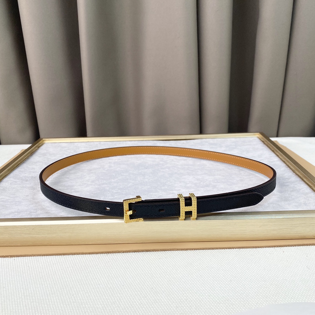 [TOP] HERMES Calf Leather Belt 1.5cm - 2 Colour