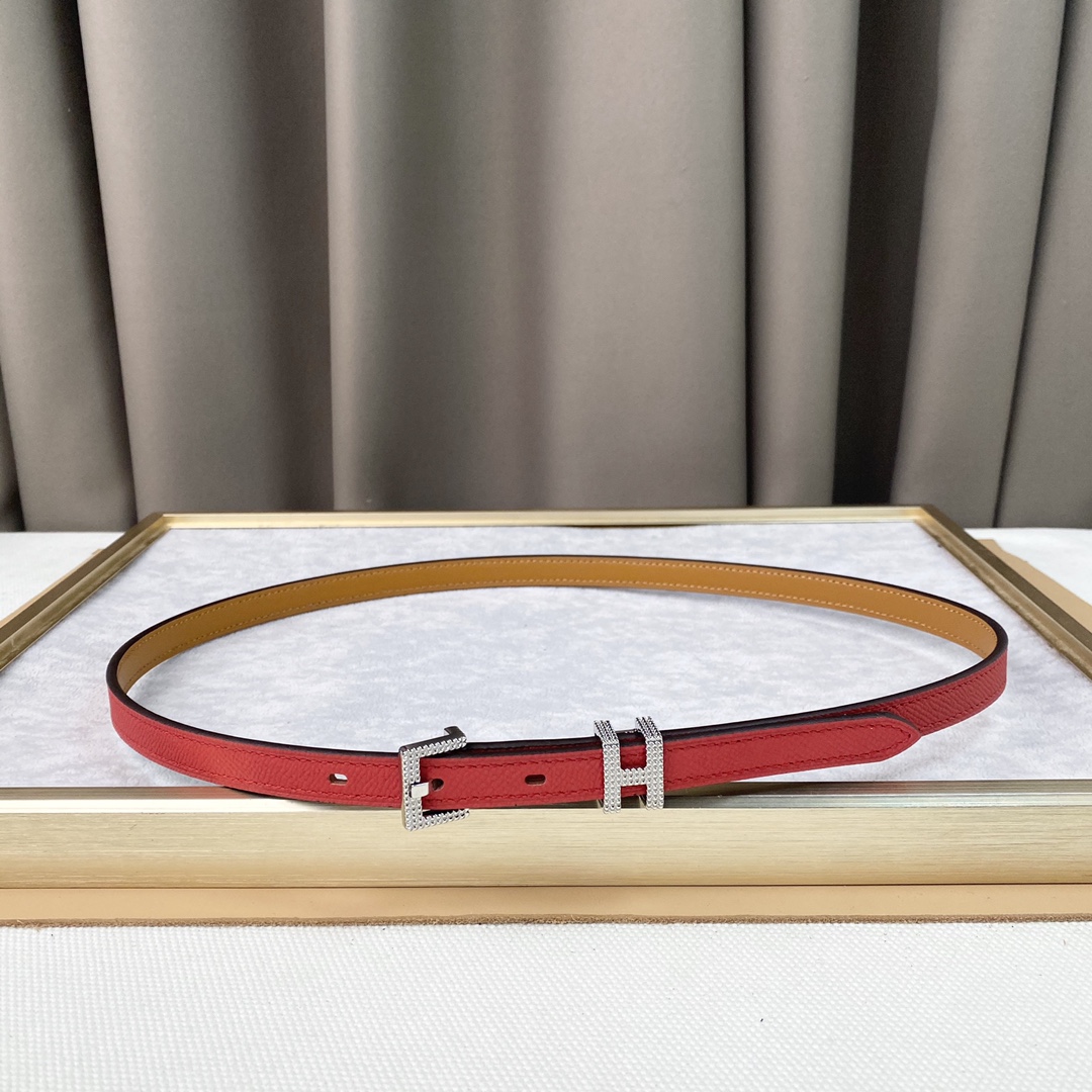 [TOP] HERMES Calf Leather Belt 1.5cm - 2 Colour