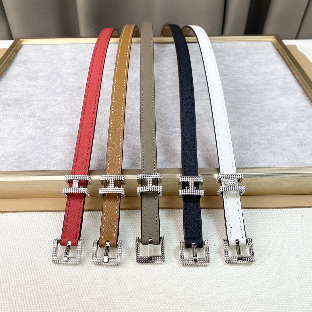 [TOP] HERMES Calf Leather Belt 1.5cm - 2 Colour
