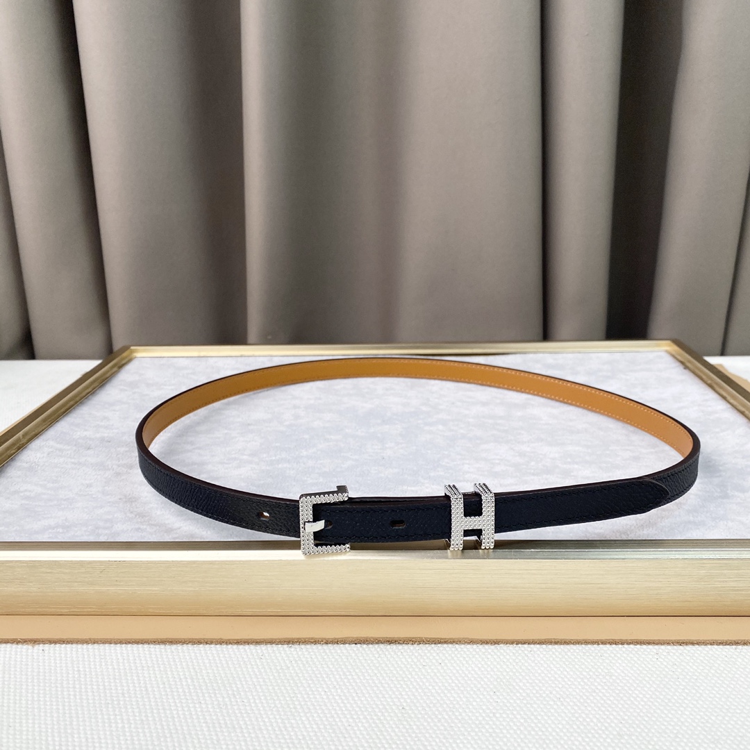 [TOP] HERMES Calf Leather Belt 1.5cm - 2 Colour