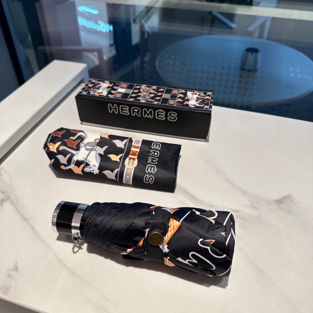 [TOP] HERMES Five-Fold Horses Umbrella - 2 Colors