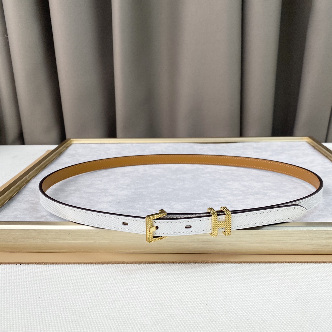 [TOP] HERMES Calf Leather Belt 1.5cm - 2 Colour