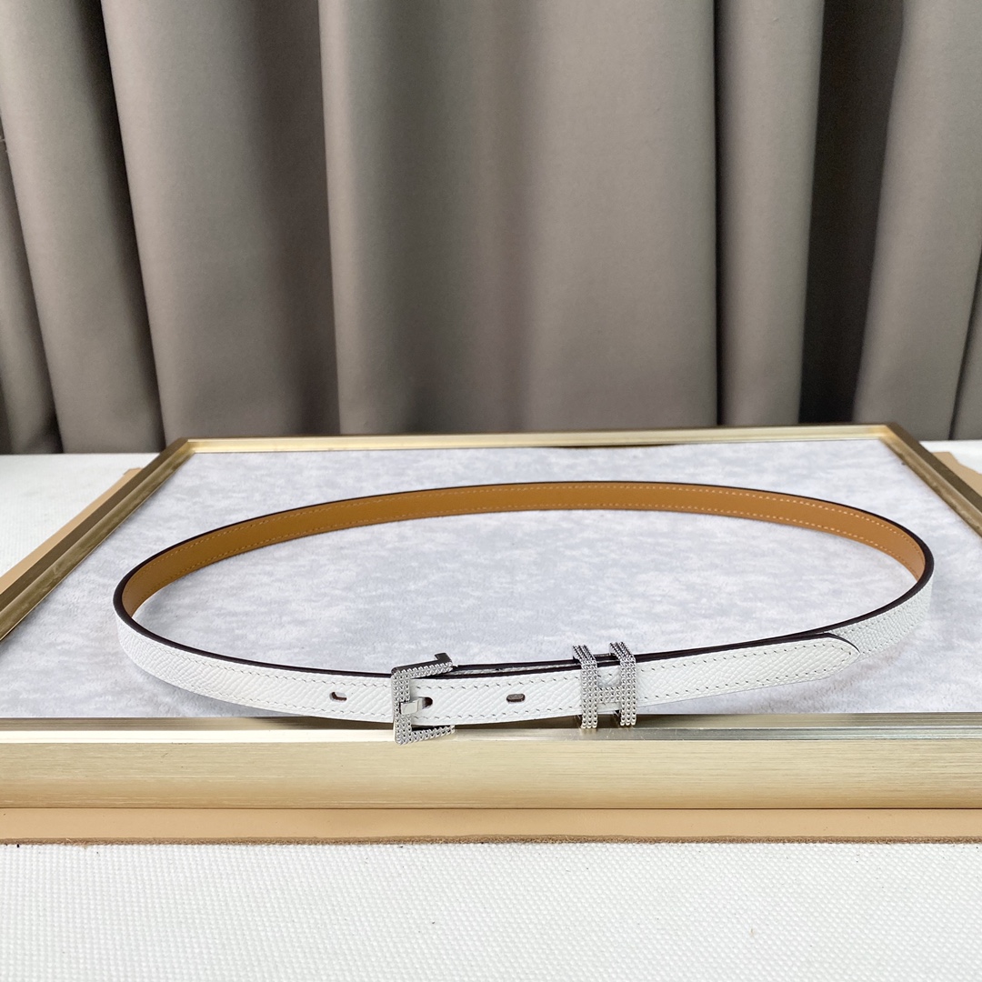 [TOP] HERMES Calf Leather Belt 1.5cm - 2 Colour