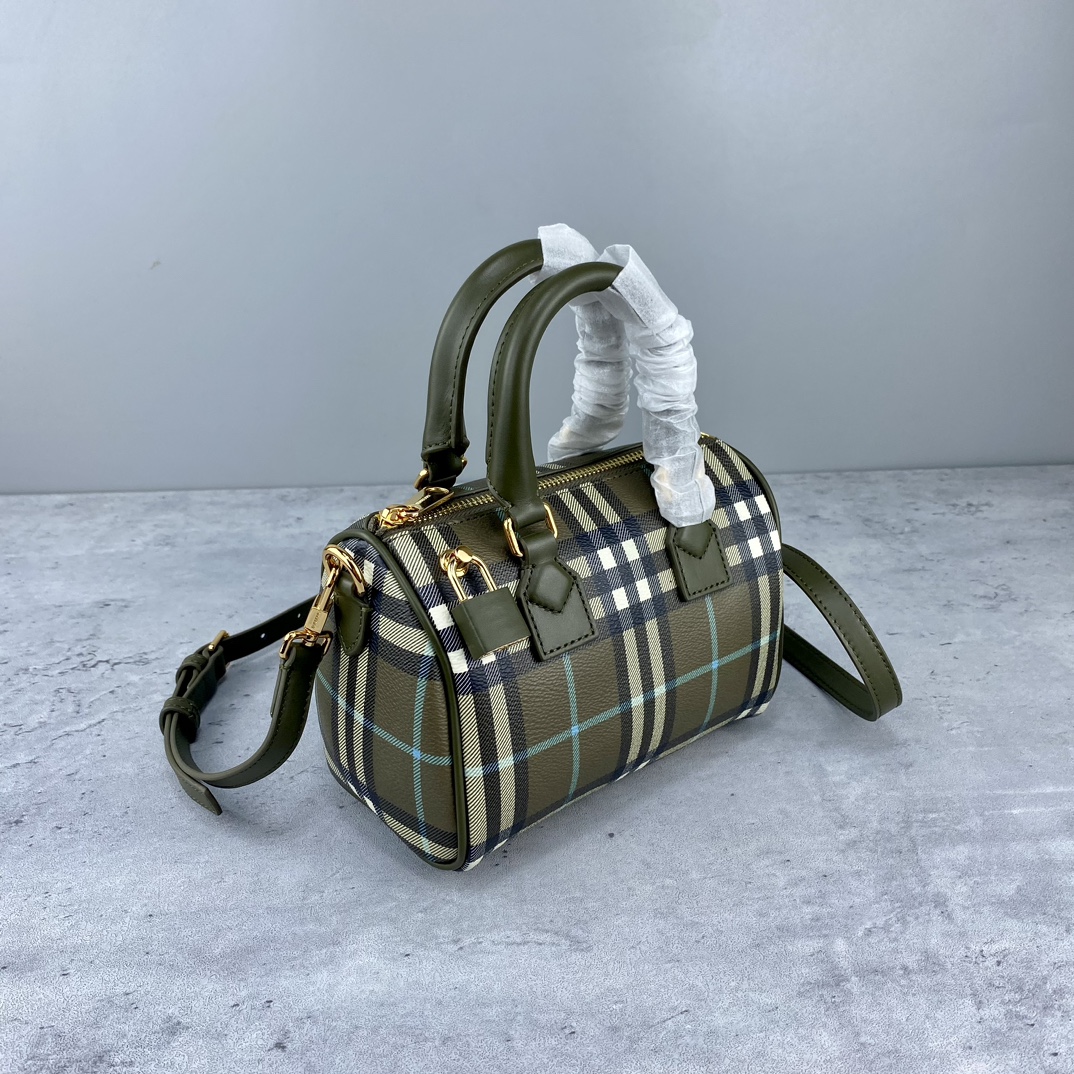 [TOP] BURBERRY PVC Small Pillow Bag 18x12x11 cm - Olive Green