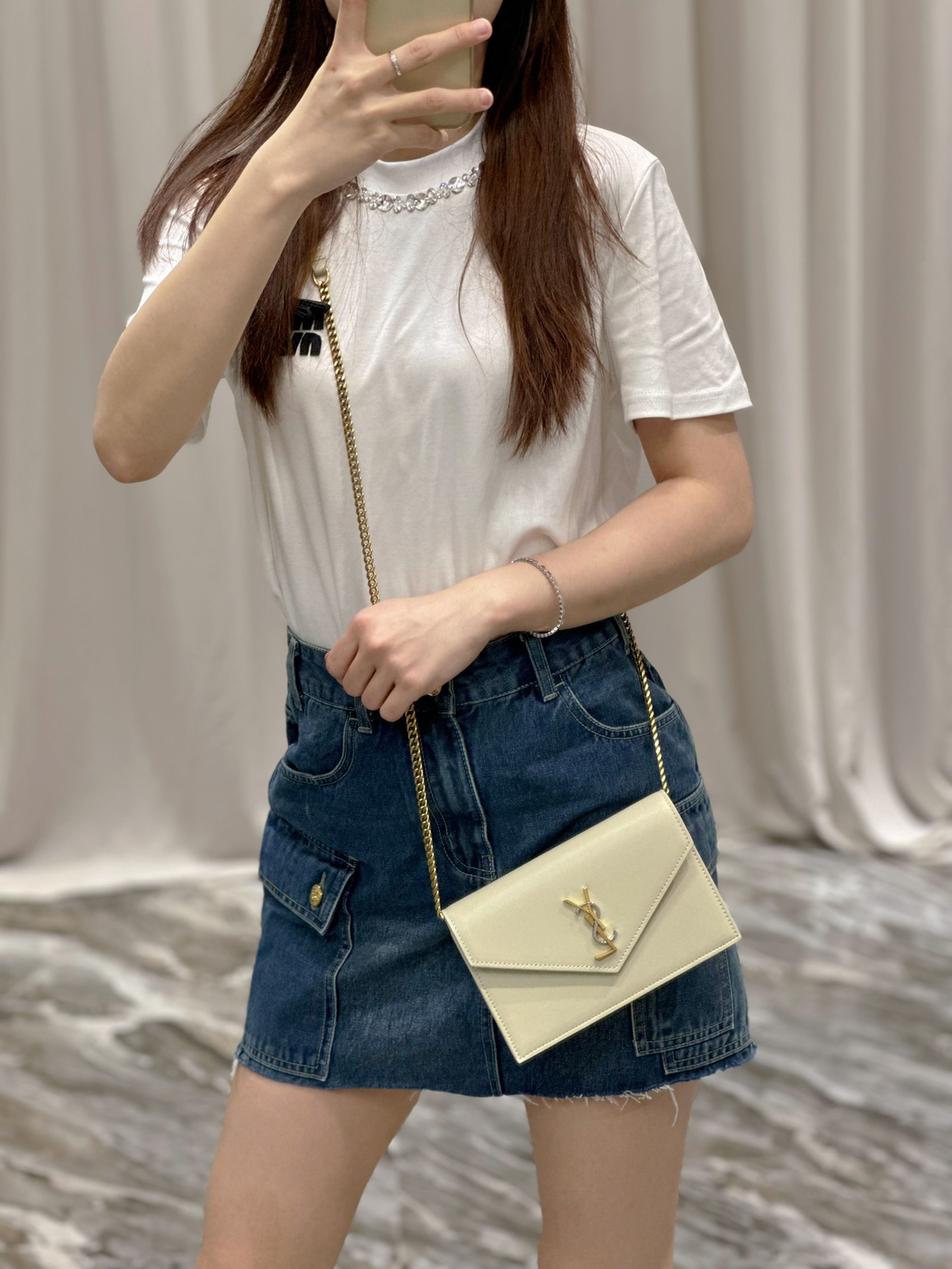 [TOP] Yves Saint Laurent YSL MONOGRAM Lambskin Handbag- Three Colors