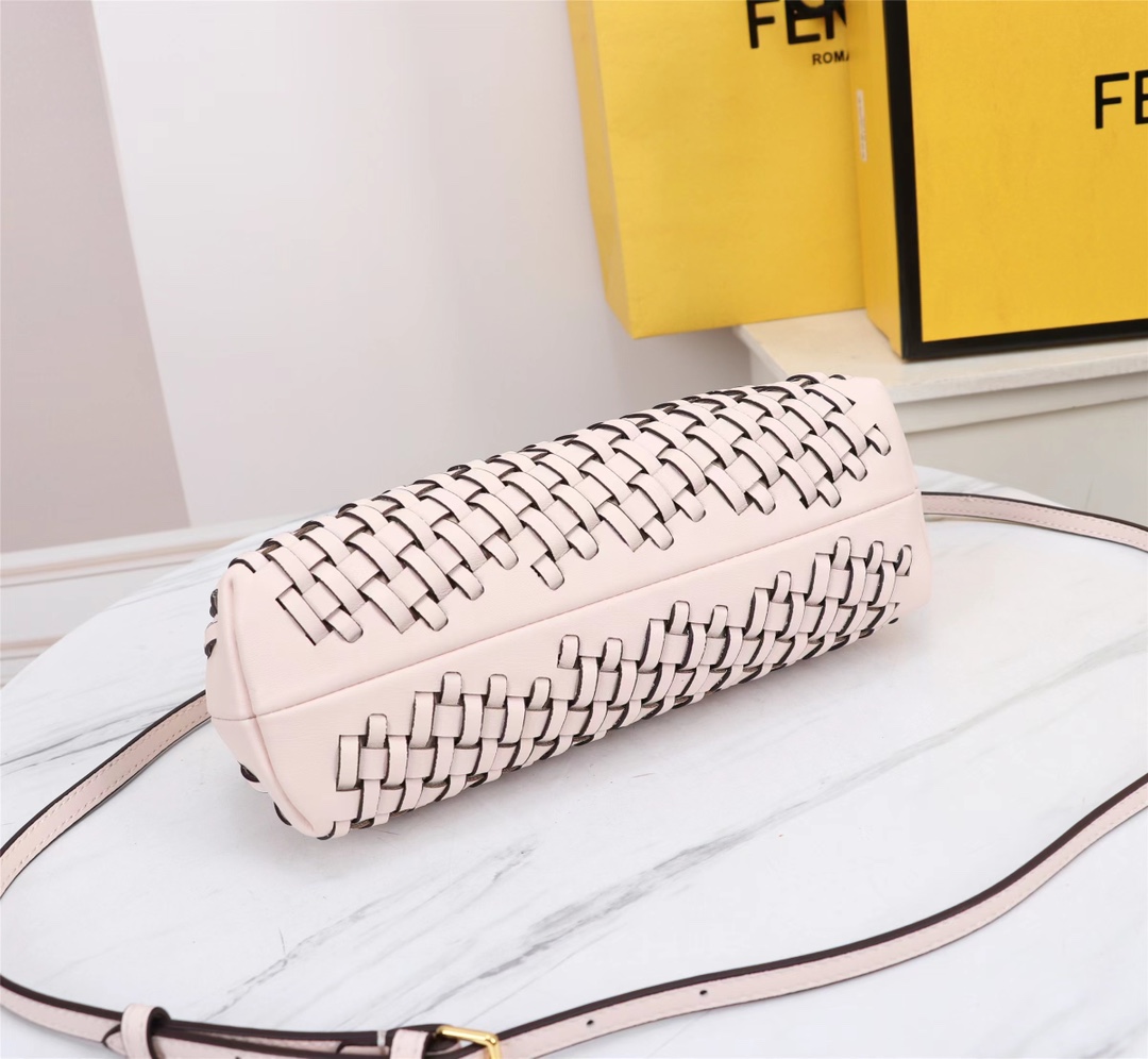 [TOP] FENDI FENDI First Pink Hand-Woven leather Bag -  Light Pink