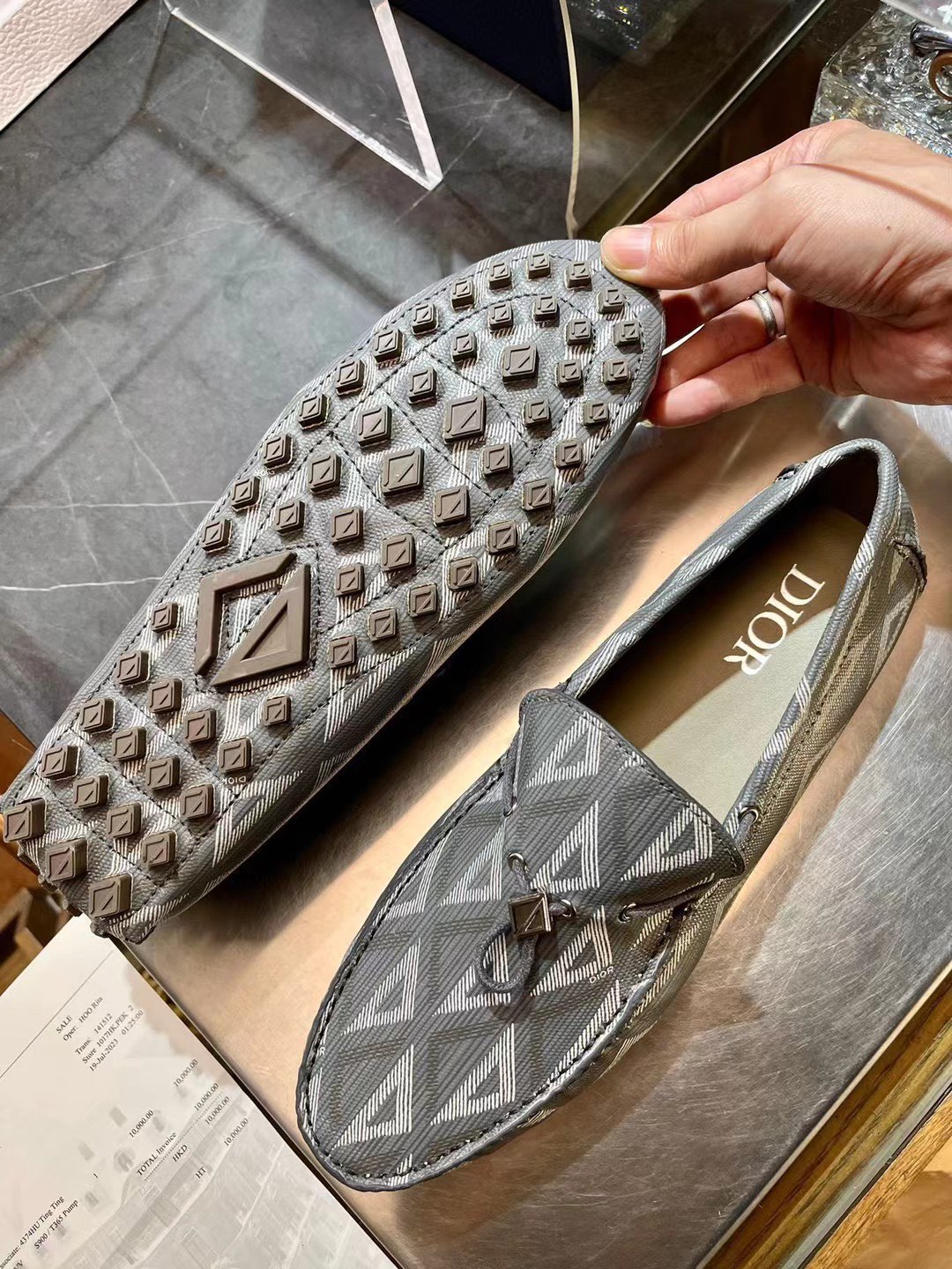 [TOP] Christian Dior Gray - Grained Cowhide Lefu Shoes - 3 Colour