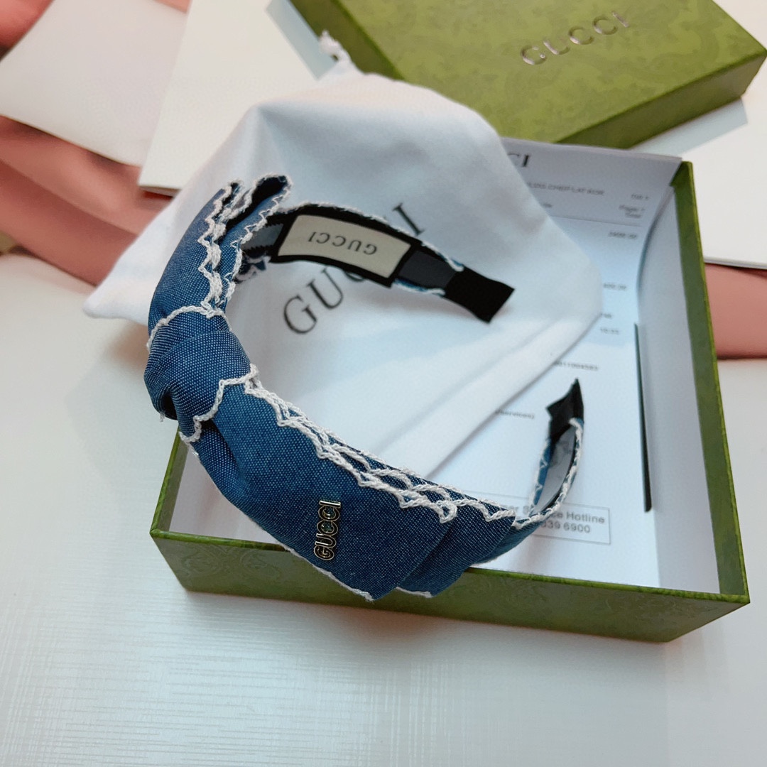 [TOP] GUCCI New Bow Headdress - Blue