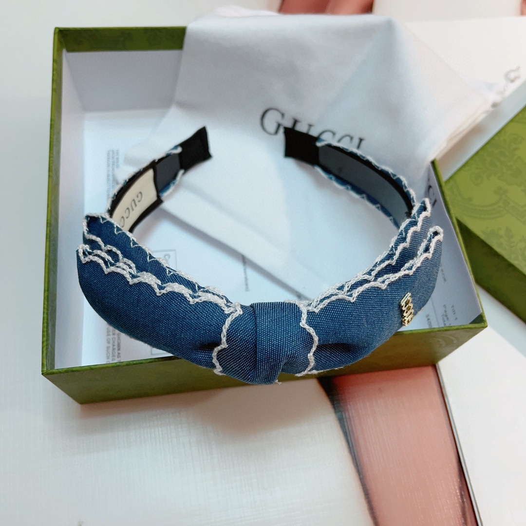 [TOP] GUCCI New Bow Headdress - Blue