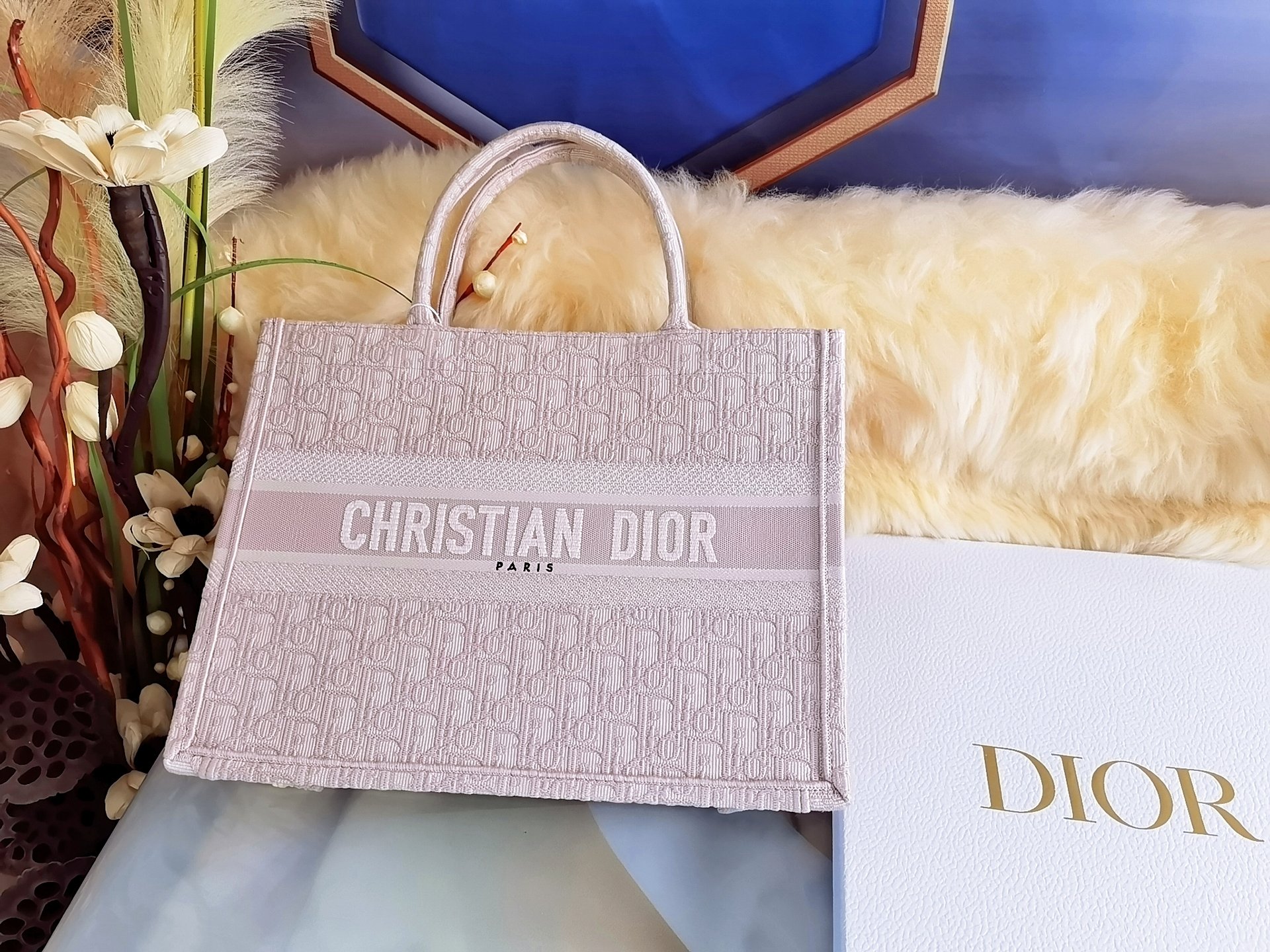 [TOP] Christian Dior Book Tote Bag Medium 36x18x28 cm - Pink