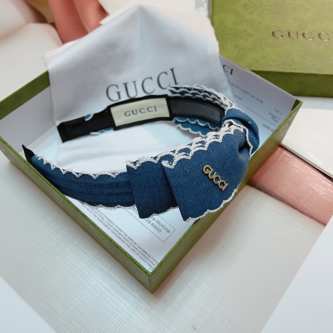 [TOP] GUCCI New Bow Headdress - Blue