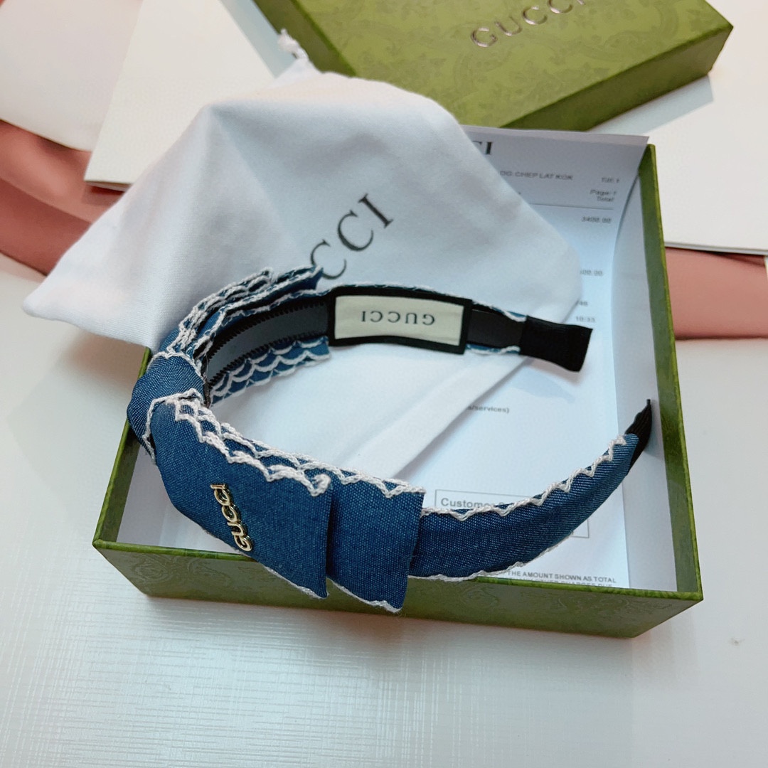 [TOP] GUCCI New Bow Headdress - Blue