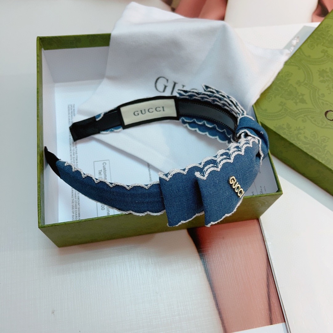 [TOP] GUCCI New Bow Headdress - Blue