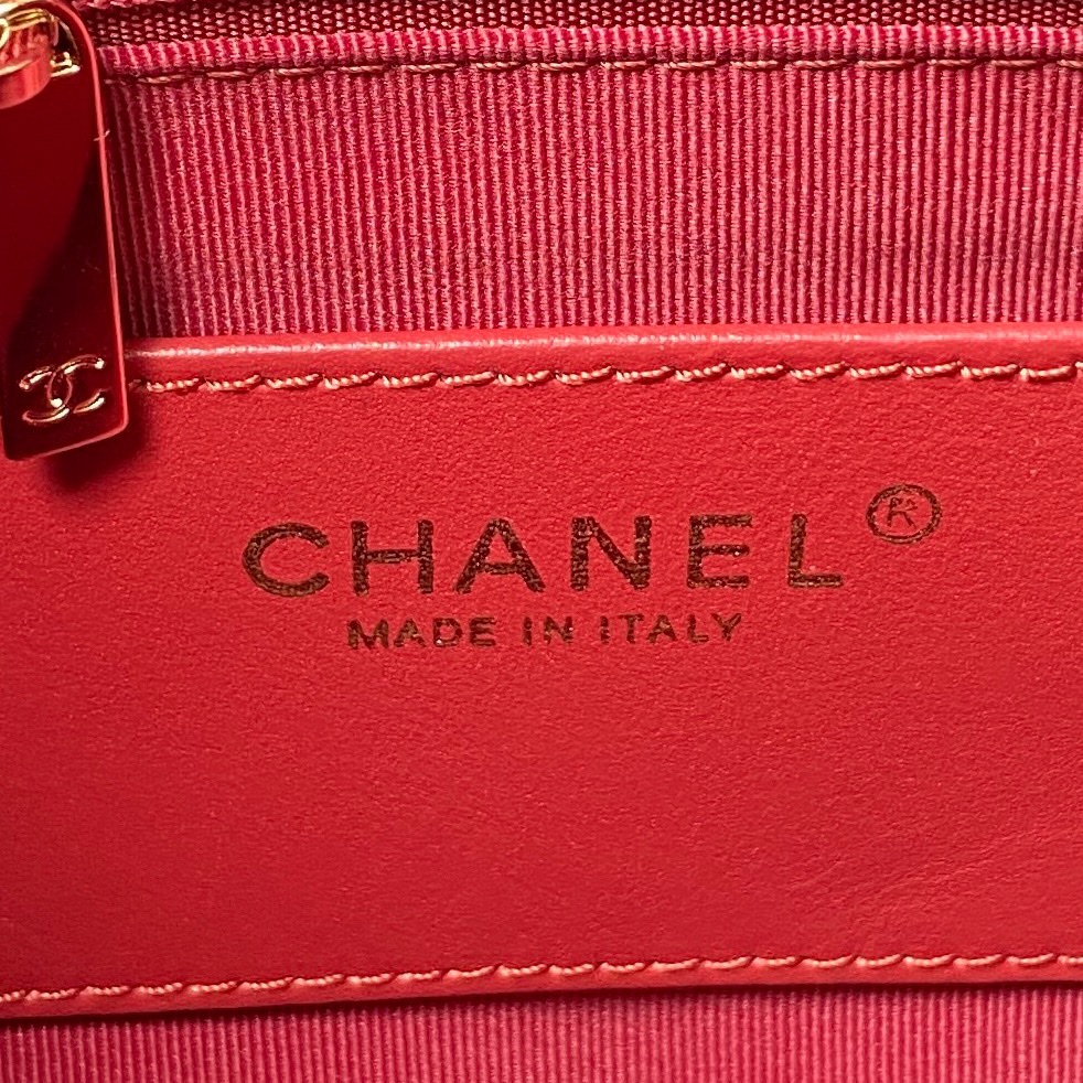 [TOP] CHANEL New 23B Cowhide Backpack Bag 22X21X13cm - Black