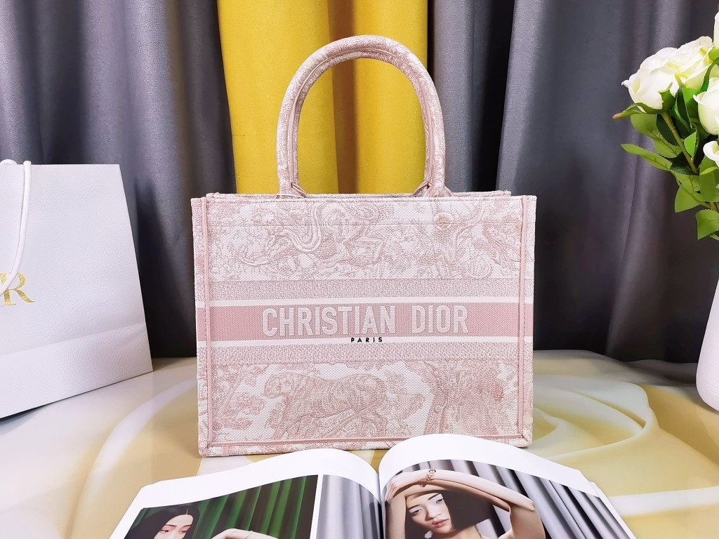 [TOP] Christian Dior Book Tote Bag Medium 36x18x28 cm - Pink