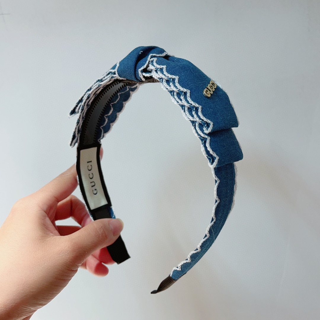 [TOP] GUCCI New Bow Headdress - Blue