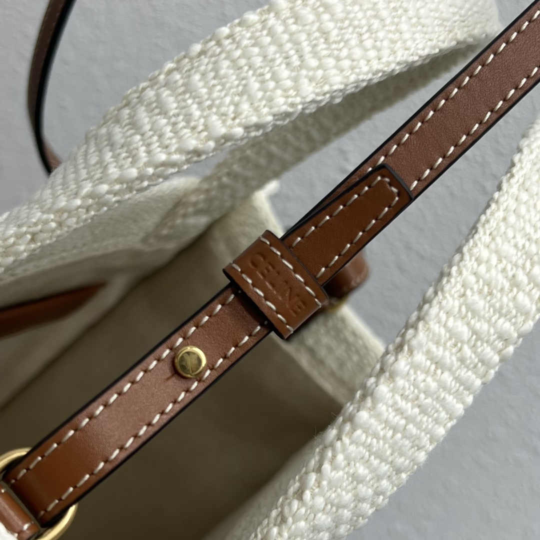 [TOP] CELINE CE New Fabric Tote Cashmere Bag  26×19×13 cm - Weaving Green