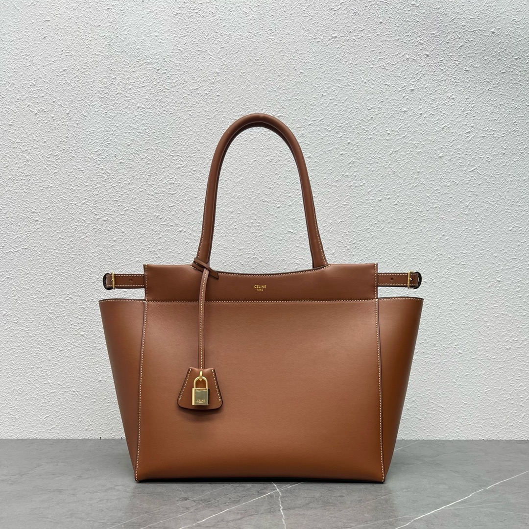 [TOP] CELINE CE's New Large-Capacity Cabas Handbag 31×15×29cm - Brown&Black