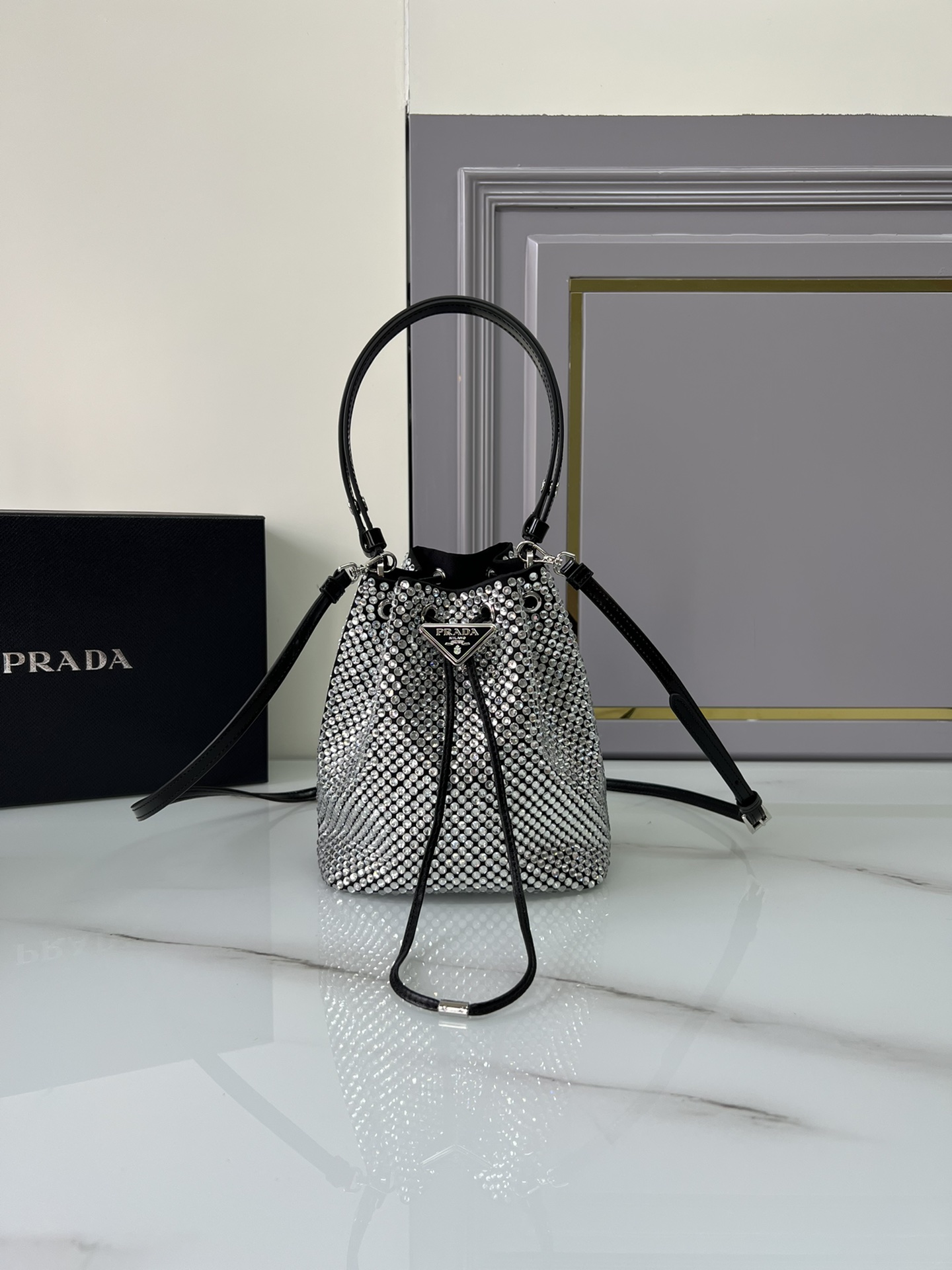 [TOP] PRADA Crystal bucket Bags 16x21x10 cm - Two Colors