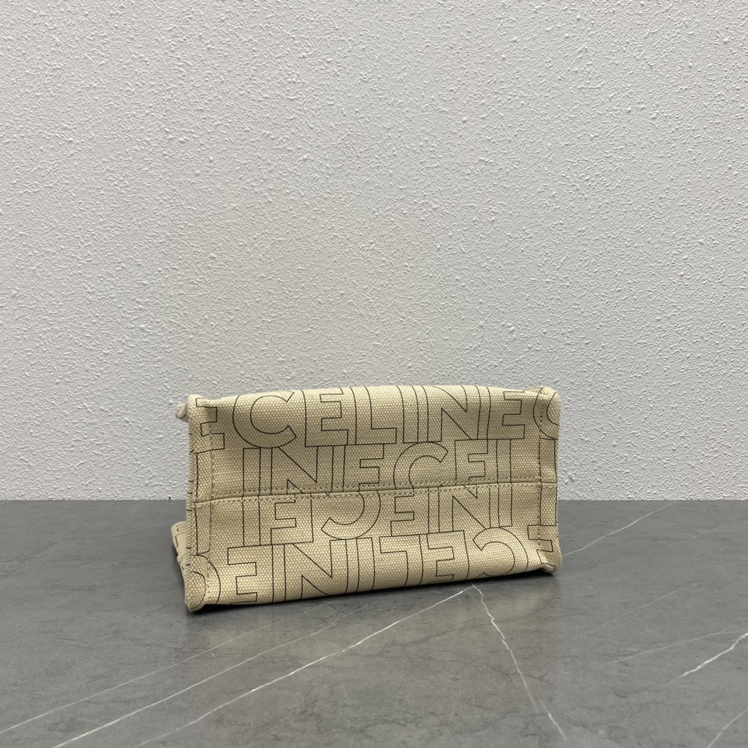 [TOP] CELINE CE New Fabric Tote Bag 26×19×13 cm - Yellowish Brown