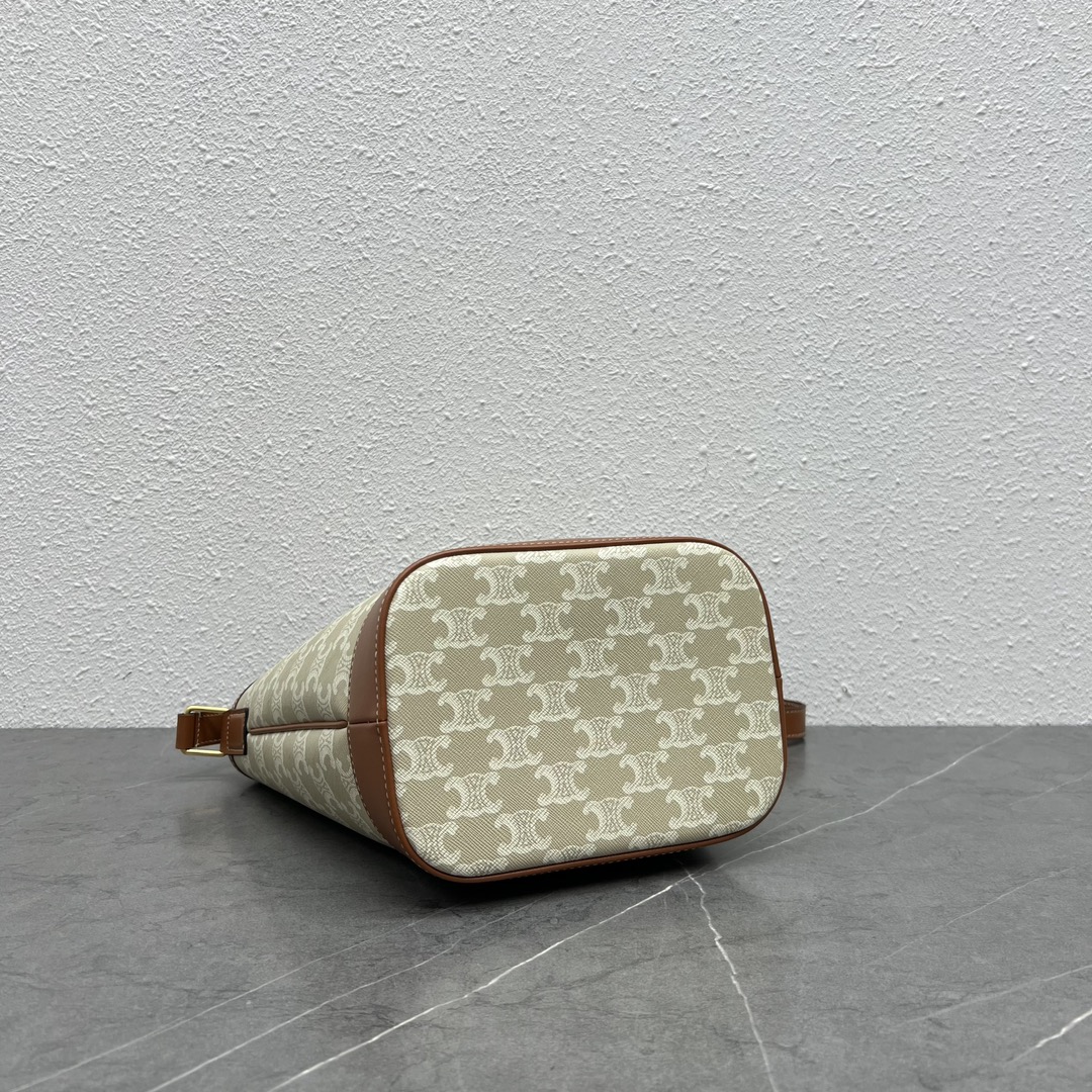 [TOP] CELINE Triomphe FOLCO Bag 22x12x22cm - Khaki Brown