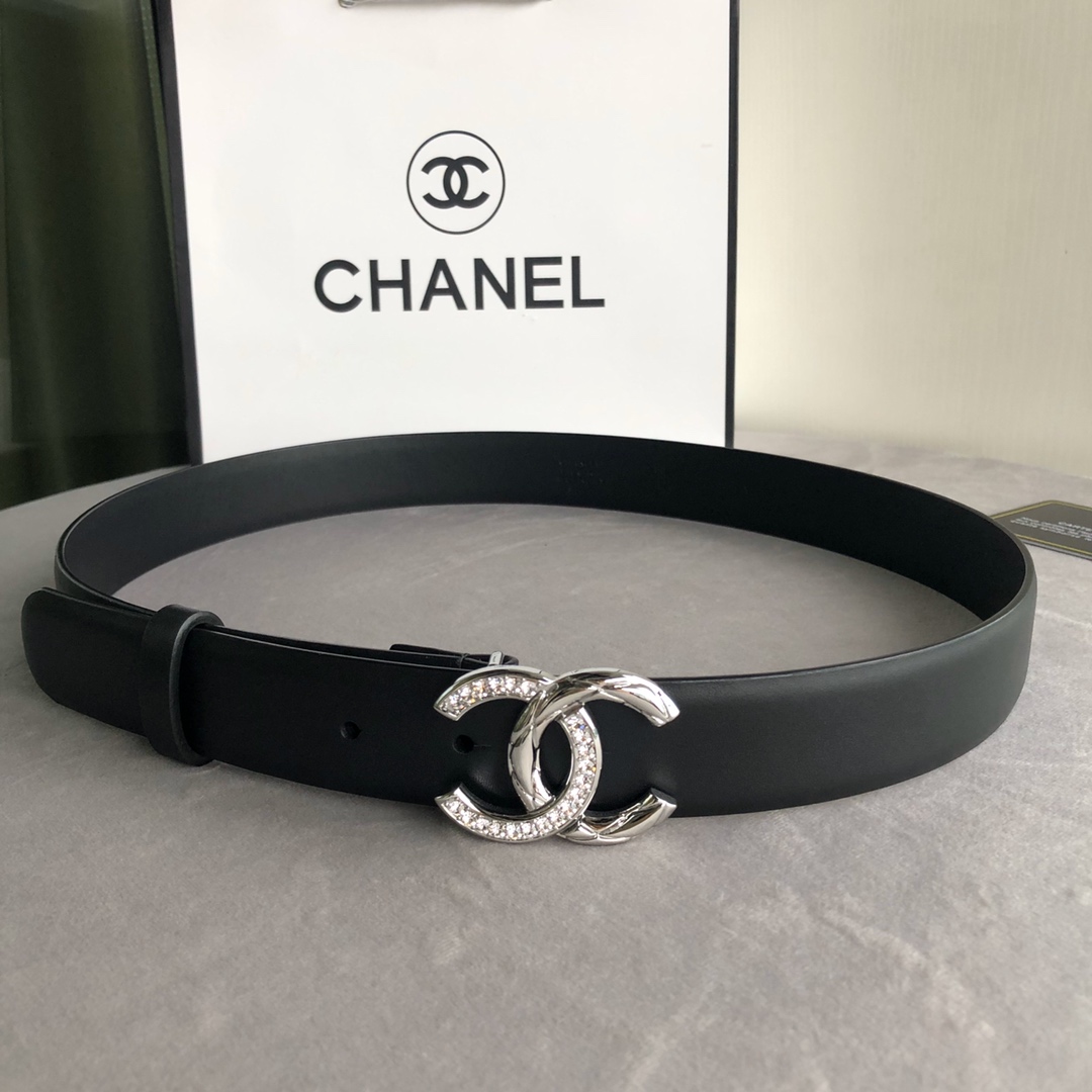 [TOP] CHANEL Double C Diamond Buckle With Cowhide Belt 3cm - 6 Colour
