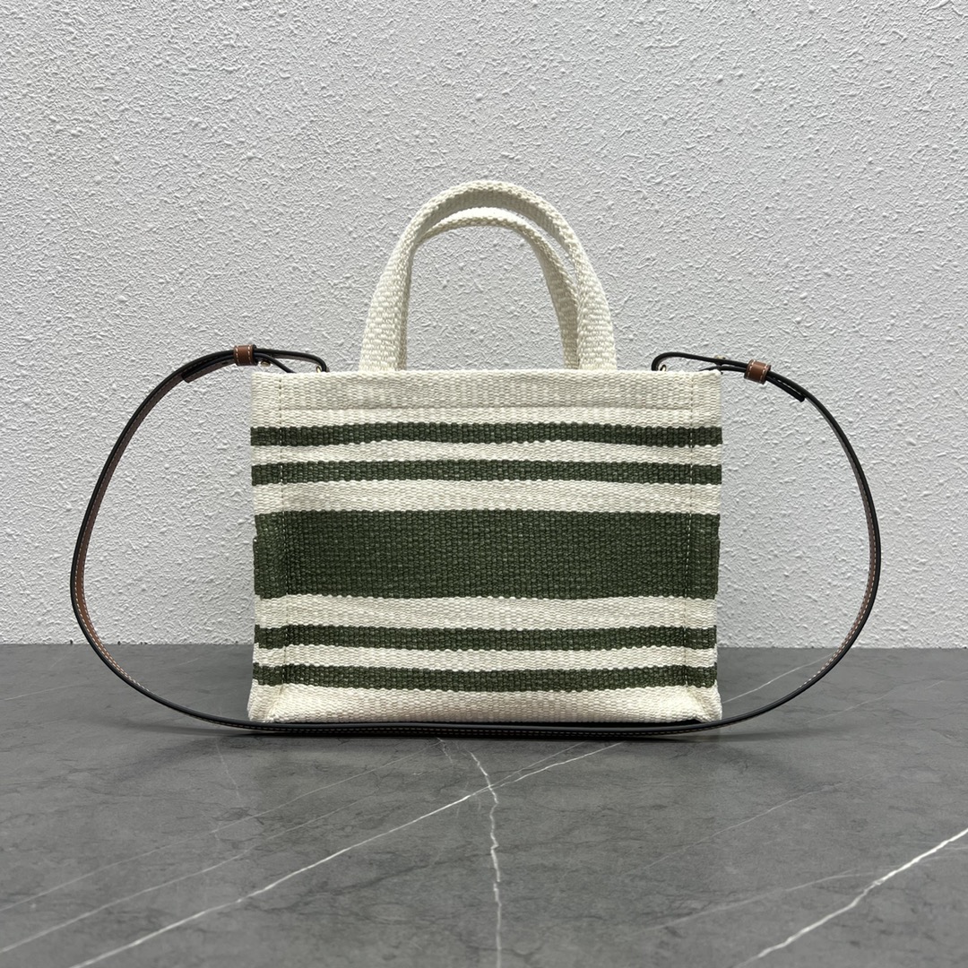 [TOP] CELINE CE New Fabric Tote Cashmere Bag  26×19×13 cm - Weaving Green
