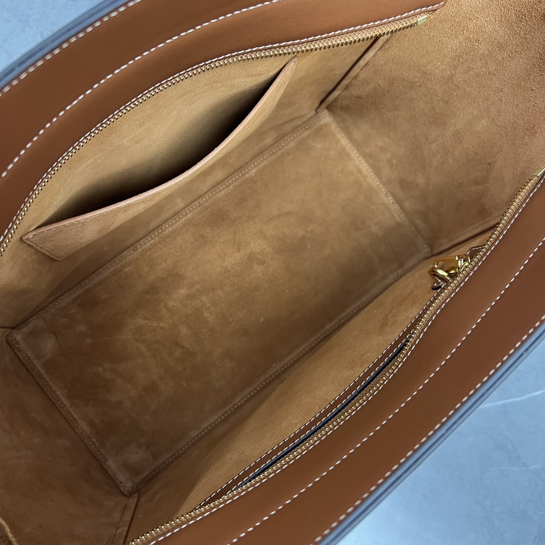 [TOP] CELINE CE's New Large-Capacity Cabas Handbag 31×15×29cm - Brown&Black