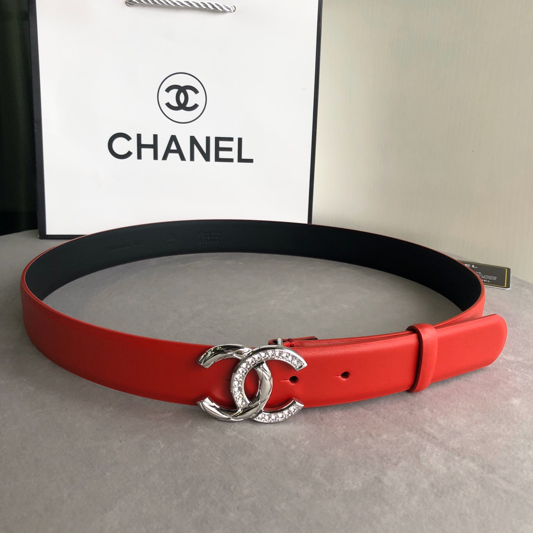 [TOP] CHANEL Double C Diamond Buckle With Cowhide Belt 3cm - 6 Colour