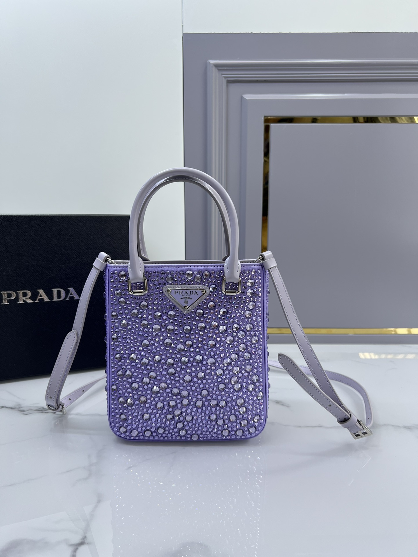 [Top] PRADA Mini Diamond Tote bagBags 17.5*15*5cm - Four Colors