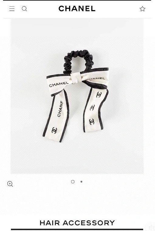[TOP] CHANEL Bow Tie Hair Loop Ribbon - 2 Colour