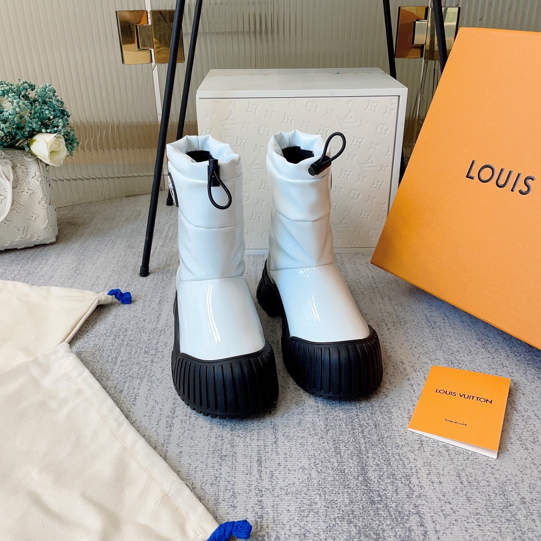 [TOP] Louis Vuitton LV Shiny Leather Half Boots - 5cm - 2 Colors