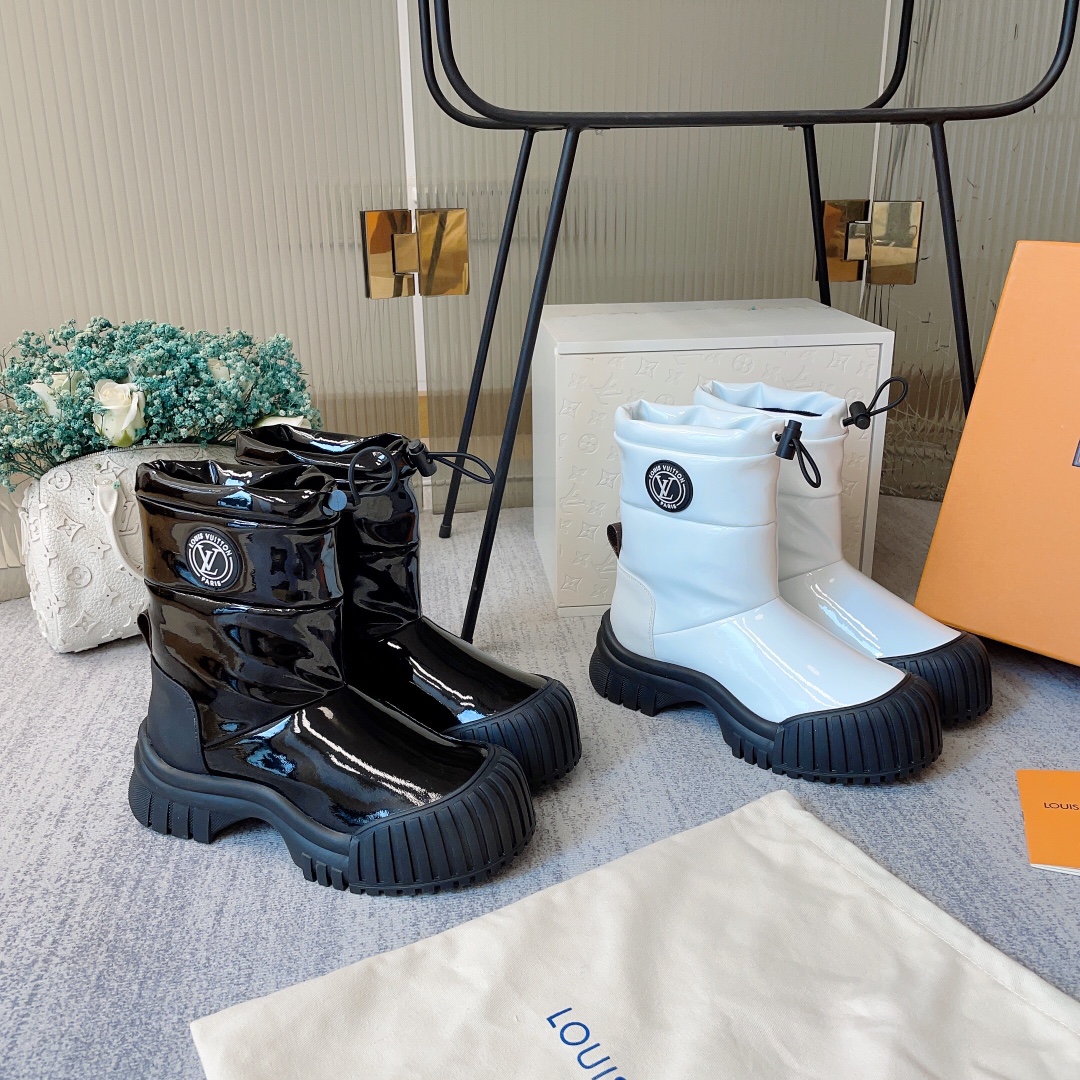 [TOP] Louis Vuitton LV Shiny Leather Half Boots - 5cm - 2 Colors