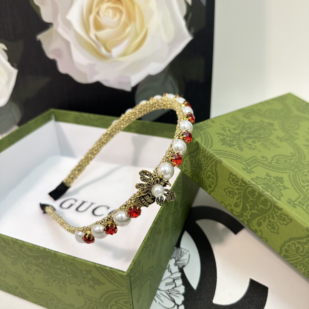 [TOP] GUCCI Bee Hardware Hair Hoop - 3 Colour