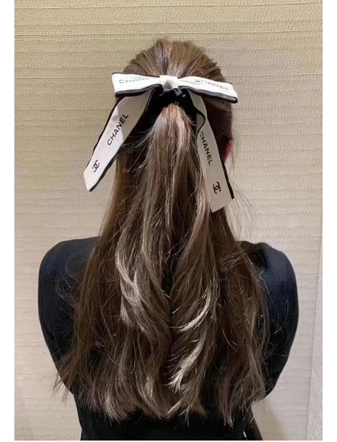 [TOP] CHANEL Bow Tie Hair Loop Ribbon - 2 Colour