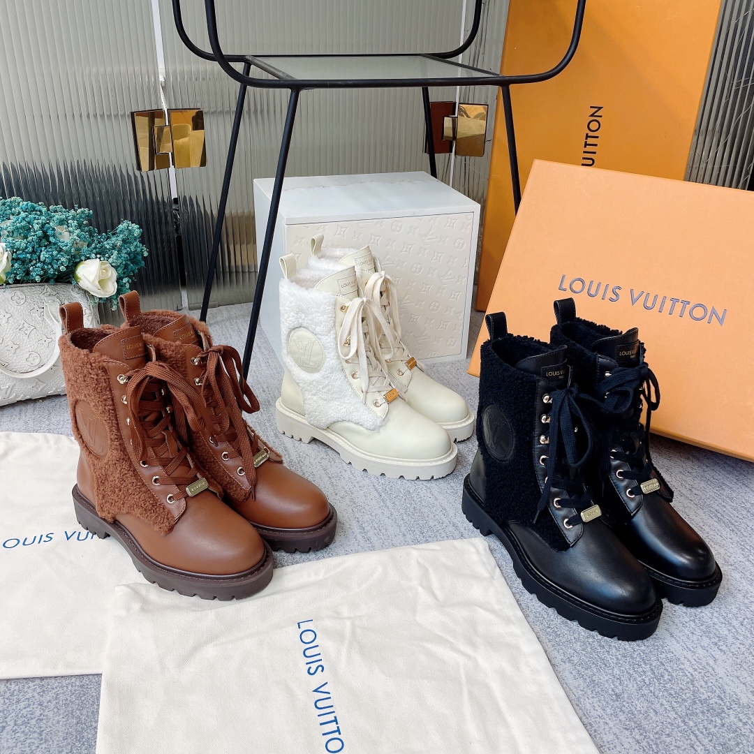 [TOP] Louis Vuitton LV Autumn And Winter New Wool Boots - 3 Colors