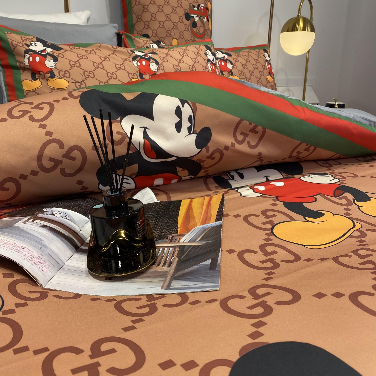 [TOP] GUCCI Cotton GG Mickey Printing Four-piece Set