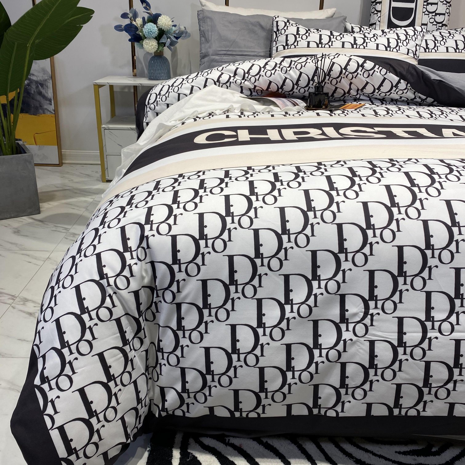 [TOP] Christian Dior Cotton Printing Four-piece Set