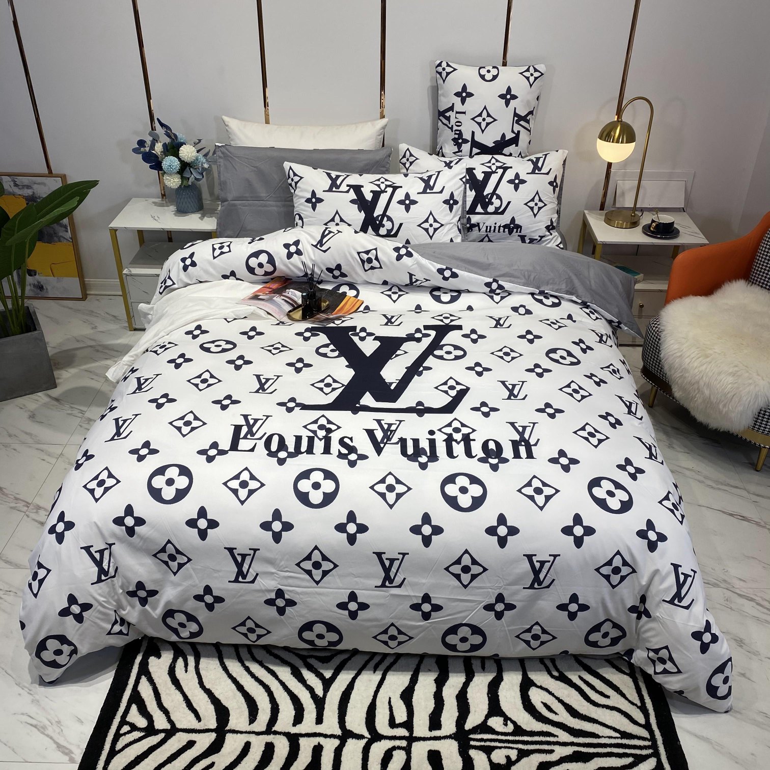 [TOP] Louis Vuitton LV Cotton Printing Four-piece Set - 3 Colors