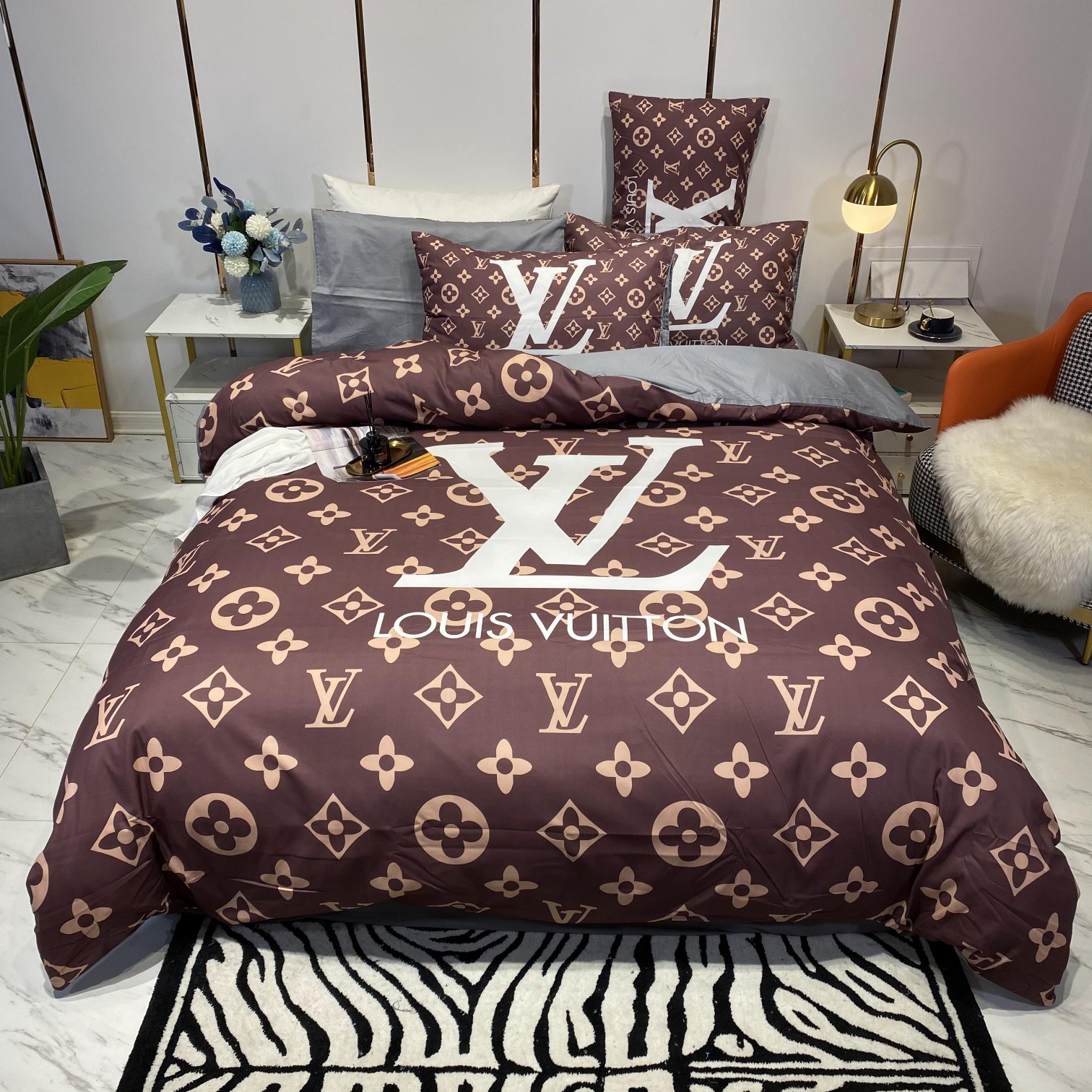 [TOP] Louis Vuitton LV Cotton Printing Four-piece Set - 3 Colors