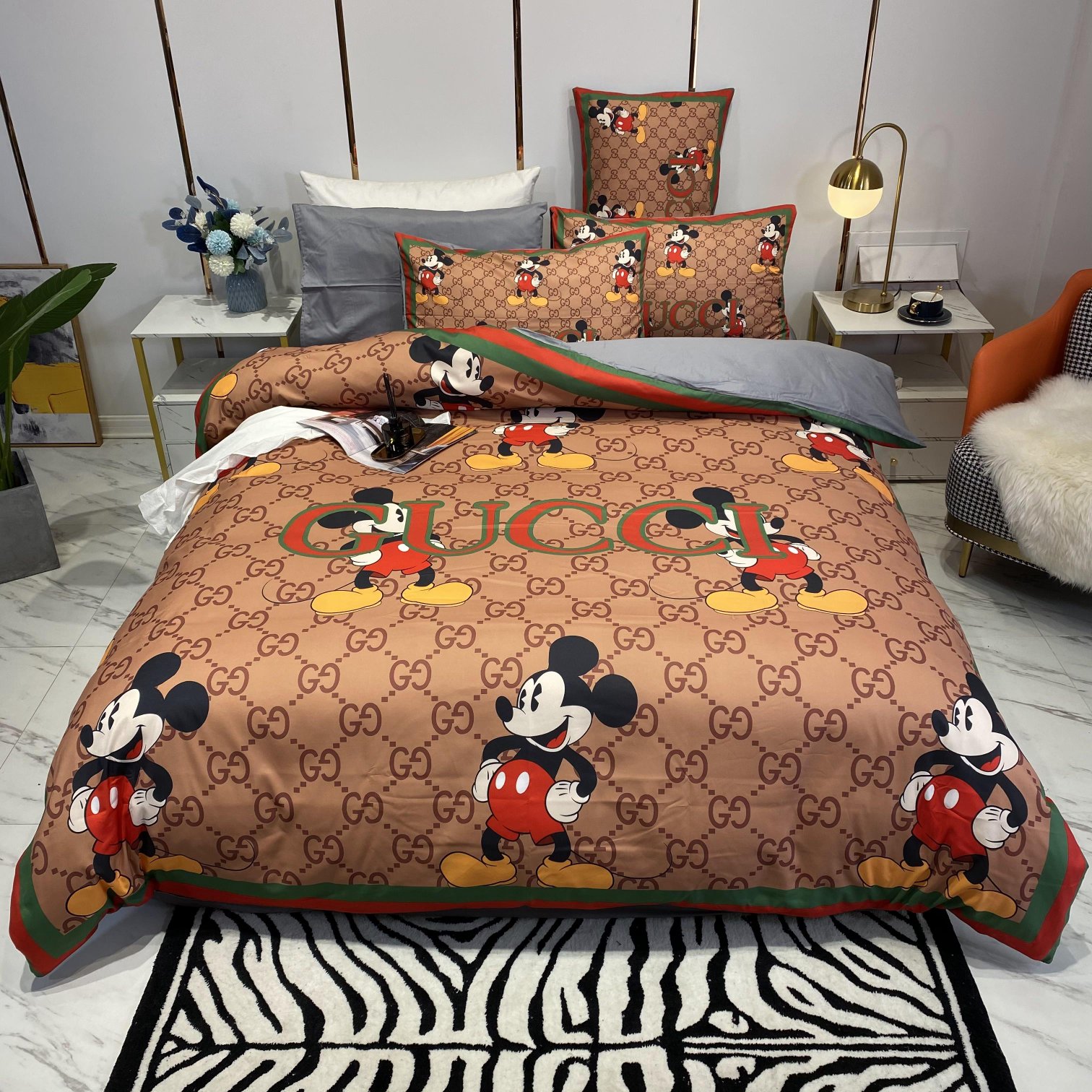 [TOP] GUCCI Cotton GG Mickey Printing Four-piece Set
