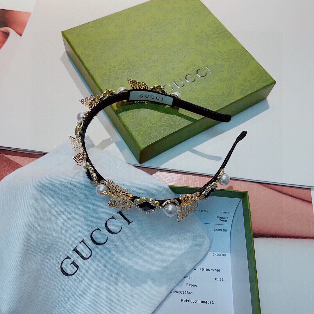 [TOP] GUCCI Vintage Solid Color Hair Band