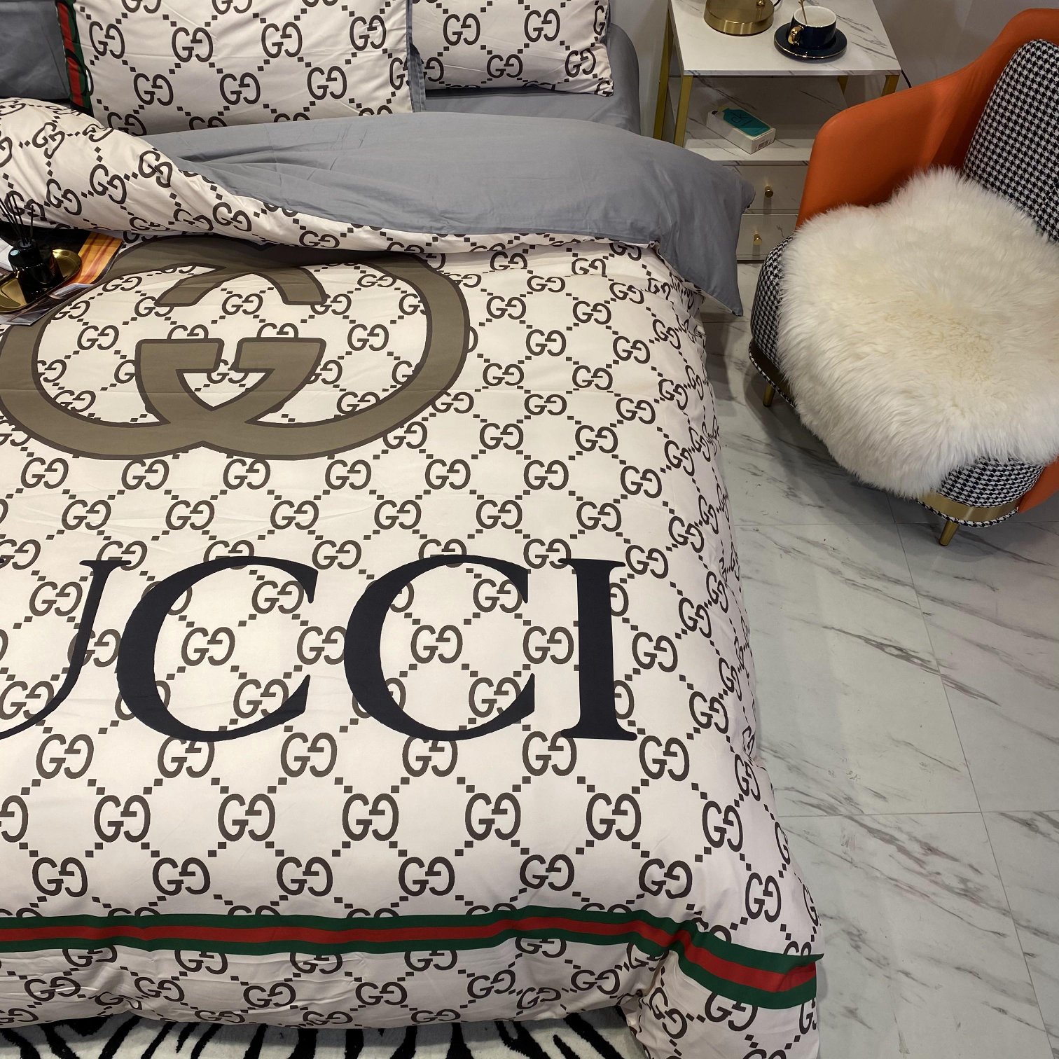 [TOP] GUCCI Cotton GG Printing Four-piece Set