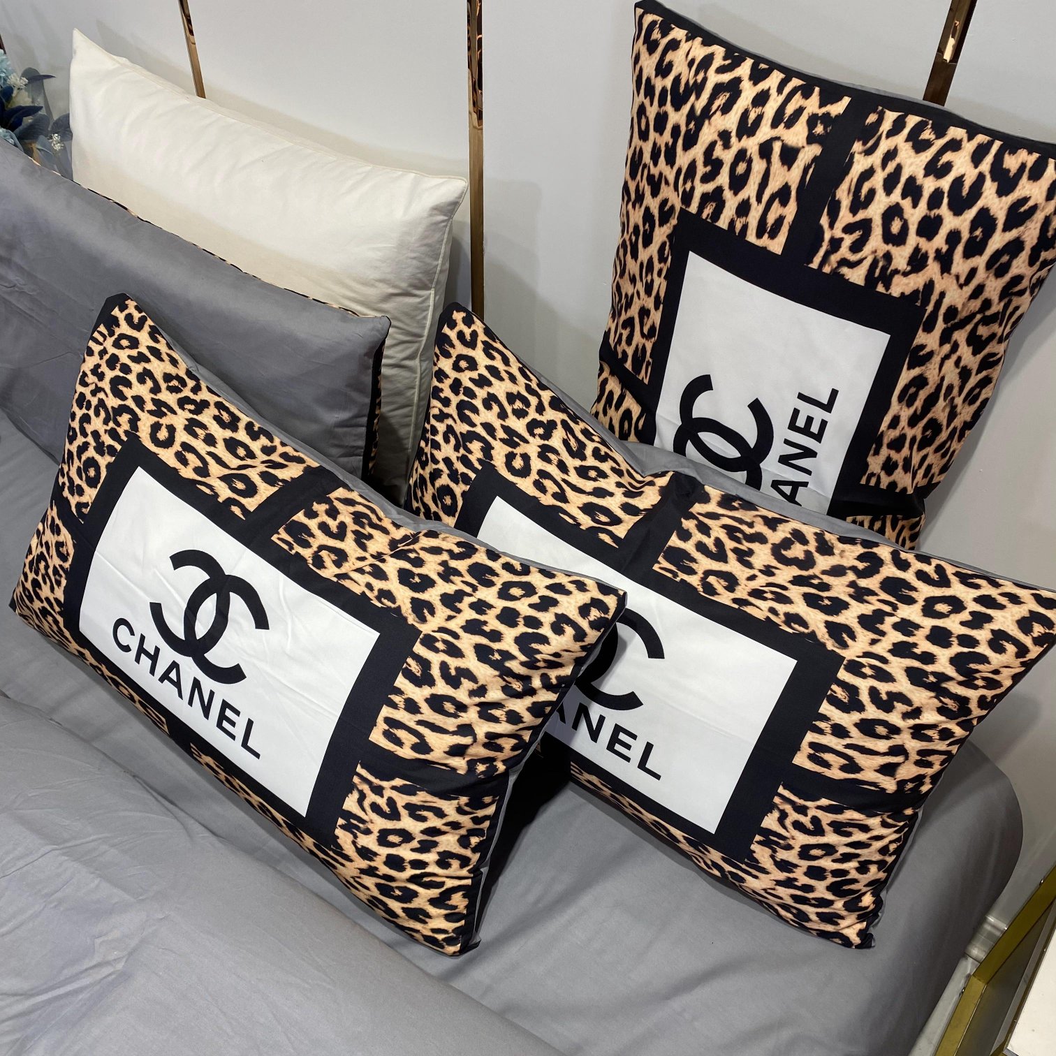 [TOP] CHANEL Cotton Leopard Printing Four-piece Set