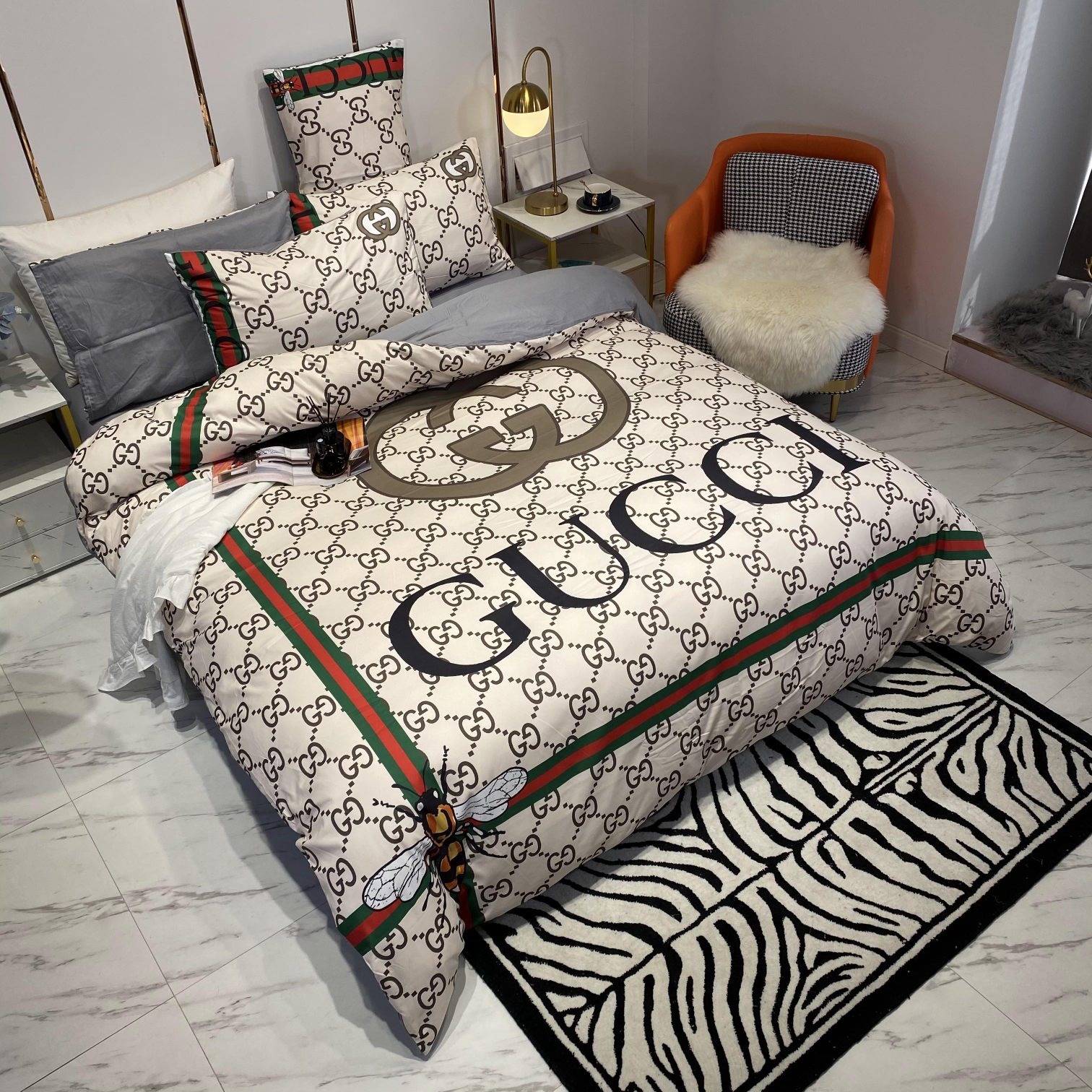 [TOP] GUCCI Cotton GG Printing Four-piece Set