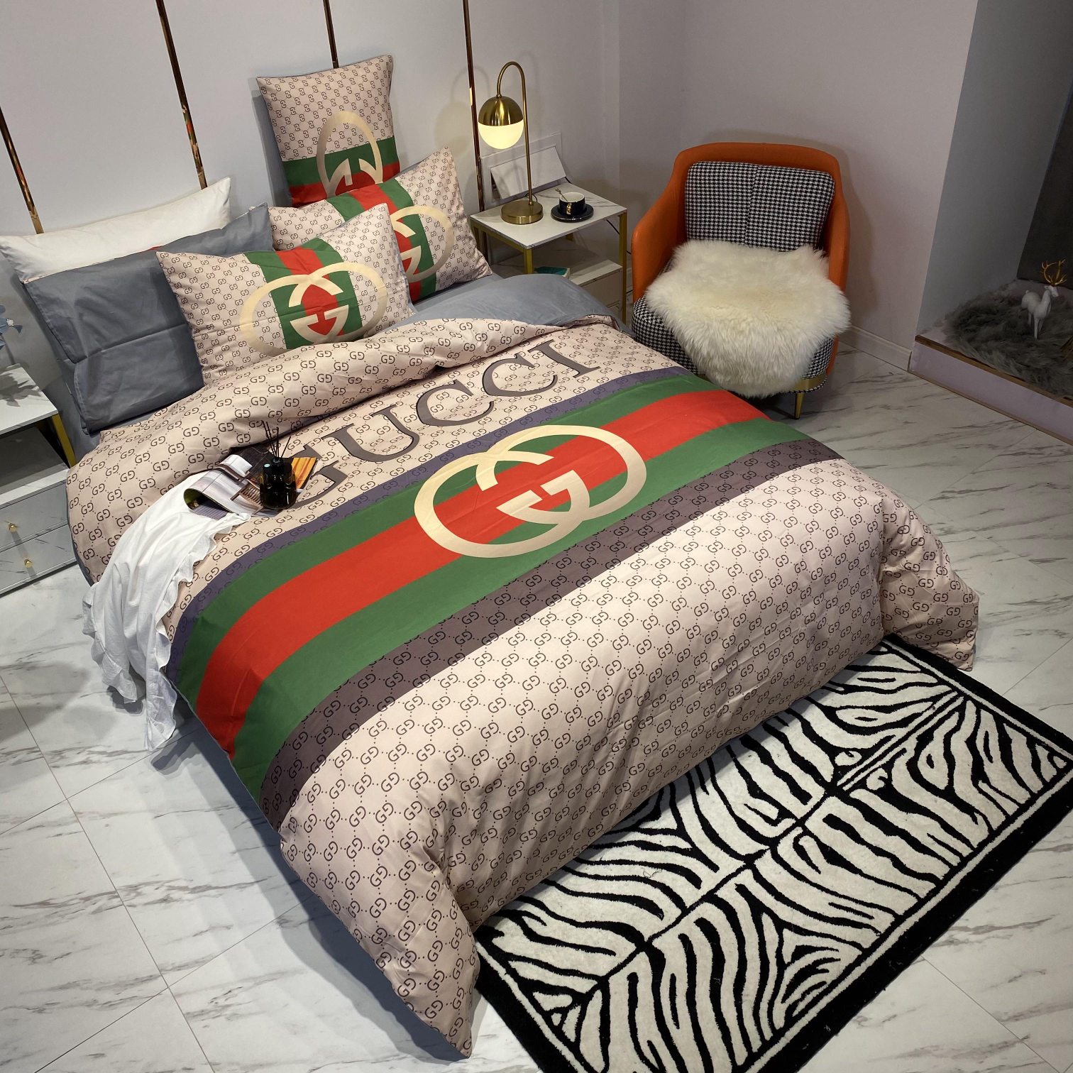 [TOP] GUCCI Cotton GG Printing Four-piece Set - 2 Colors