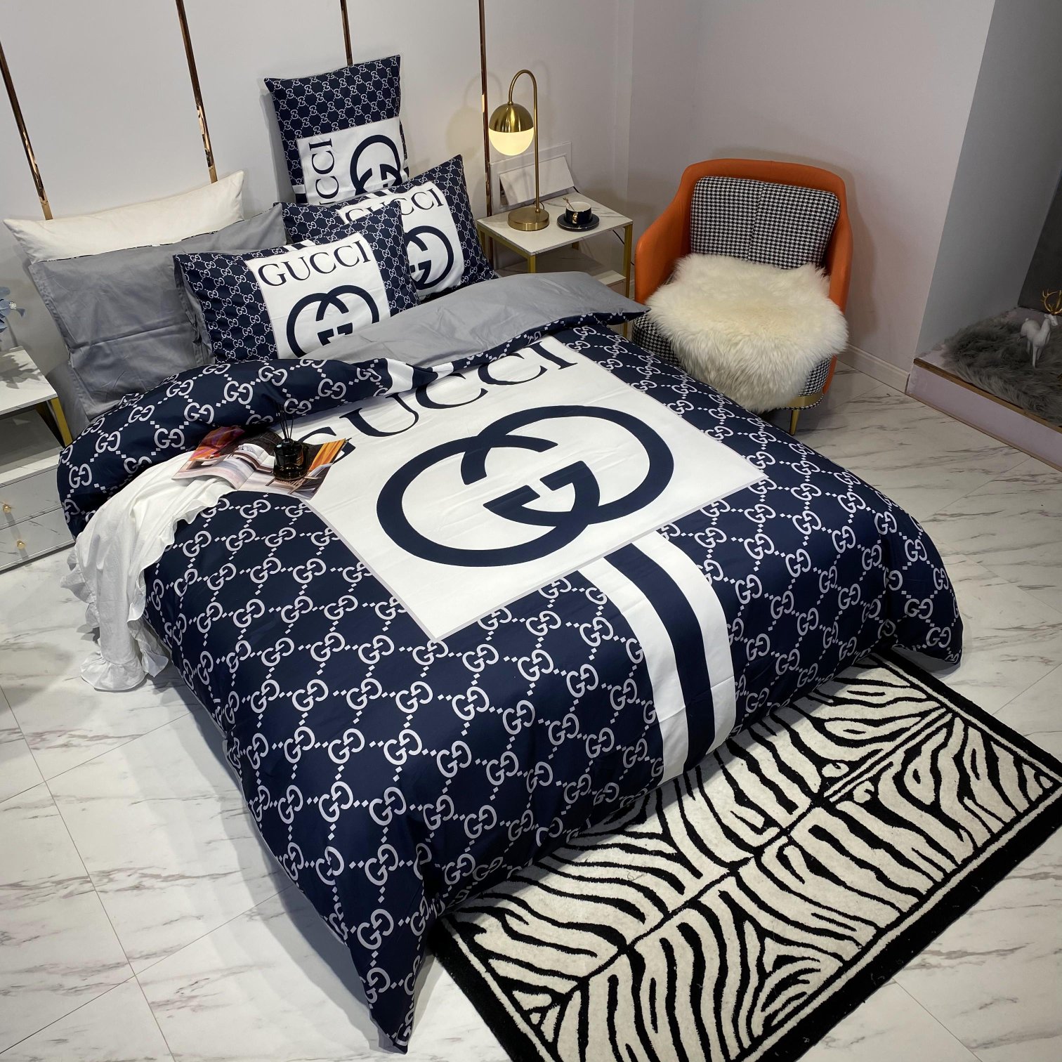 [TOP] GUCCI Cotton GG Printing Four-piece Set