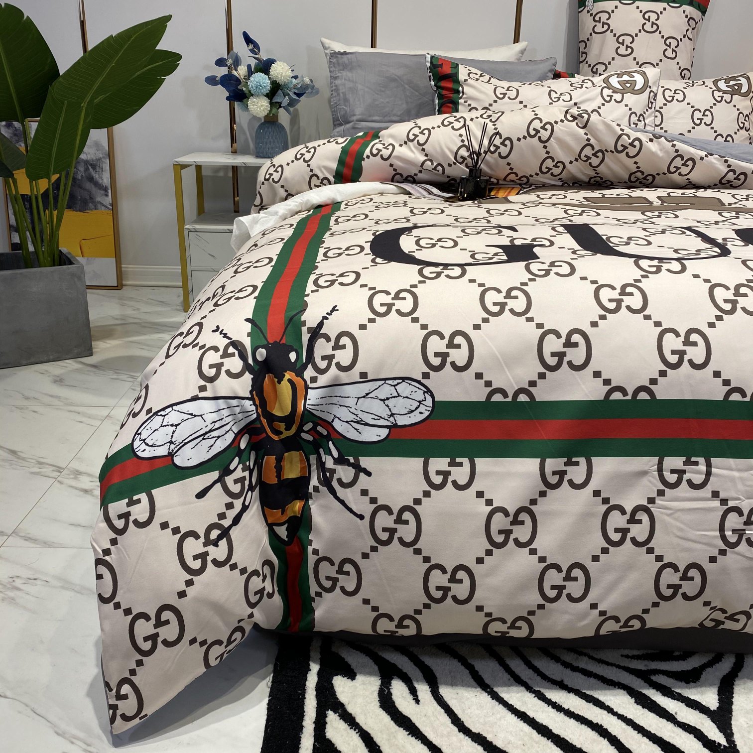 [TOP] GUCCI Cotton GG Printing Four-piece Set